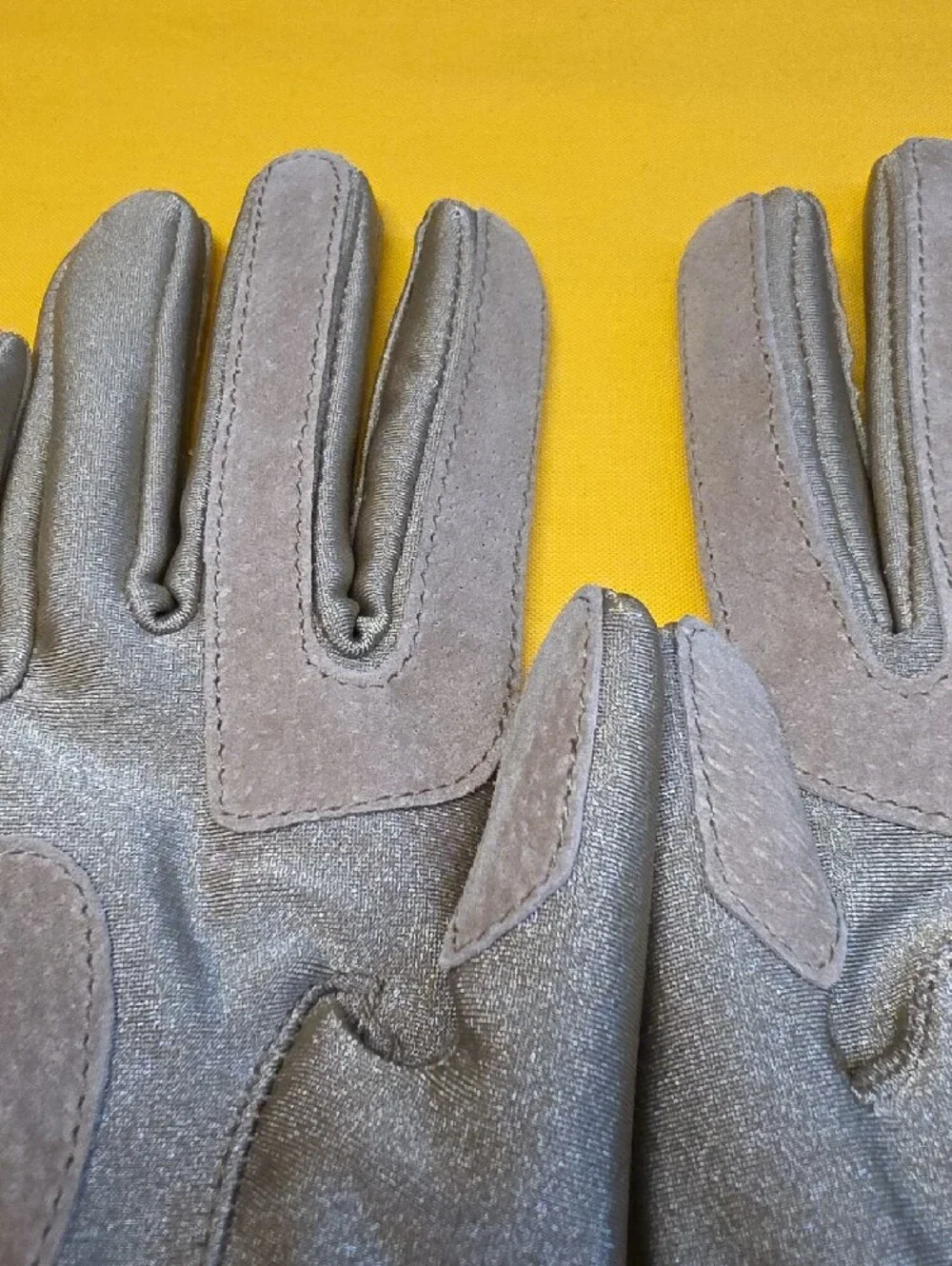 Isotoner Women's Spandex Winter Gloves with Leather Accents - One Size Fits Most